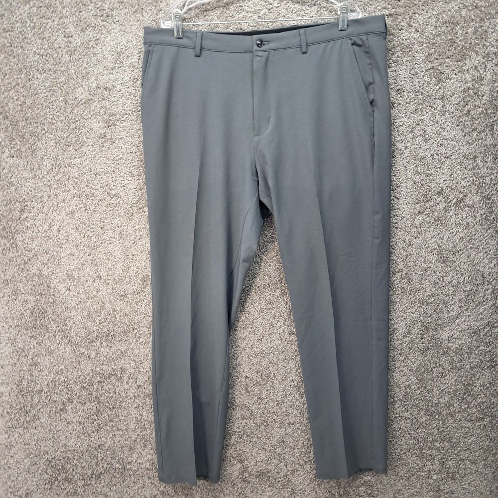 Greg Norman Mens Gray Performance Golf Pants 38x32 Stretch Technical Trousers